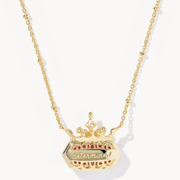 Disney | Kendra Scott Elisa Princess Gold Pendant in Dark Pink Mother-of-Pearl - Picture 2 of 3